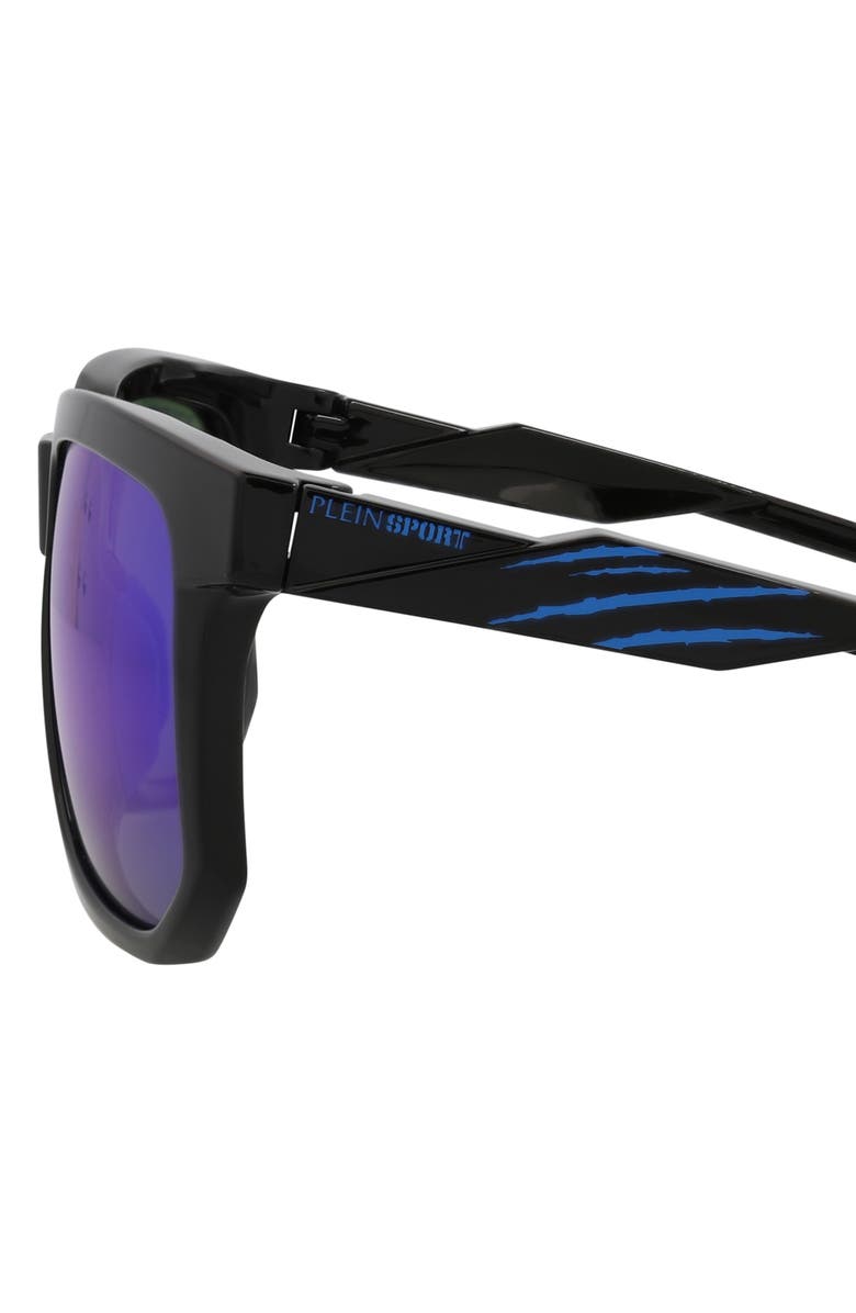 PHILIPP PLEIN Sport 56mm Square Sunglasses, Alternate, color, Black Black Blue