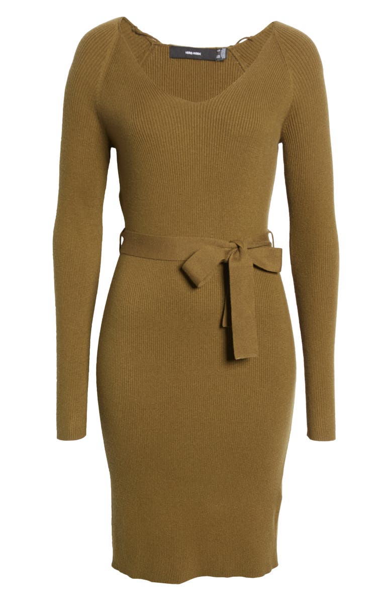 VERO MODA Rib V-Neck Dress, Alternate, color, 