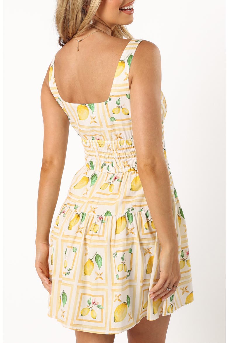 Cintrico Lemon Print Cotton Minidress, Alternate, color, LEMON