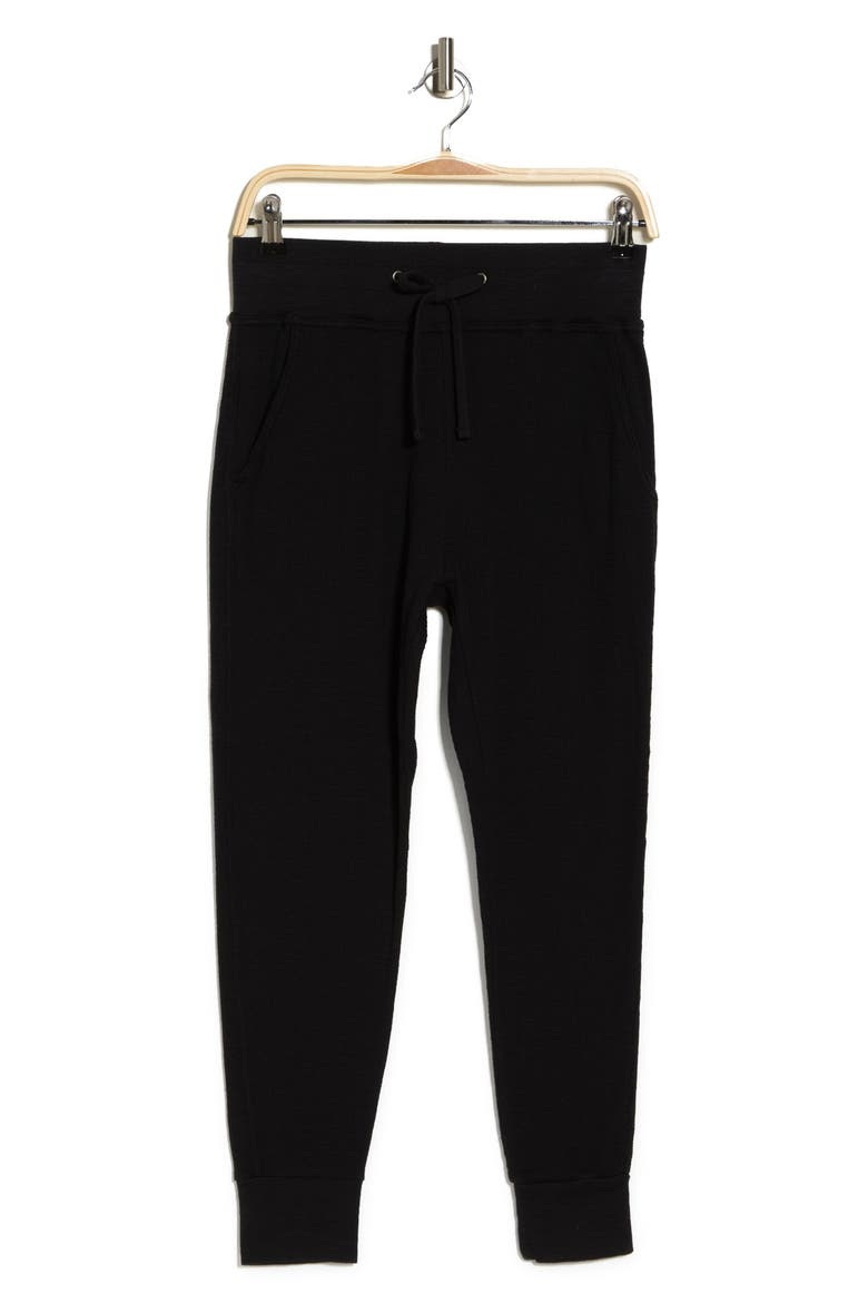 thermal Knit Drawstring Joggers, Alternate, color, BLACK