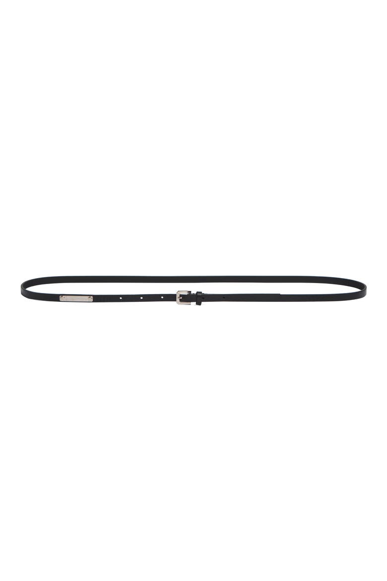 Finito Skinny Leather Belt, Main, color, BLACK