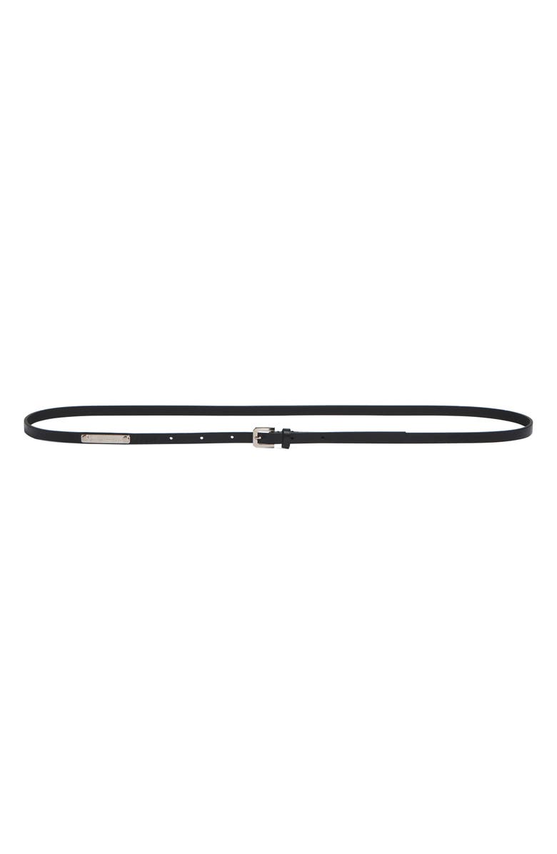 Paloma Wool Finito Skinny Leather Belt, Main, color, Black