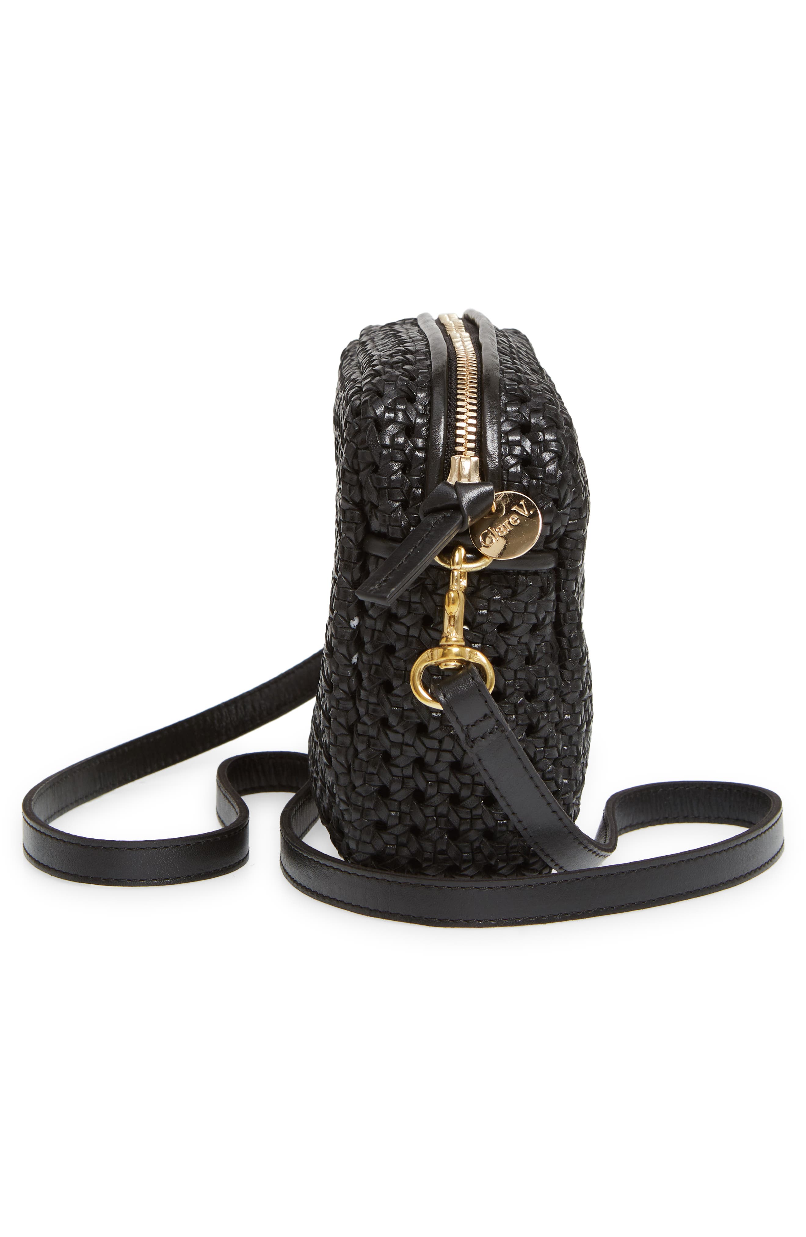 Clare V. Midi Sac Woven Leather Crossbody Bag, Alternate, color, 