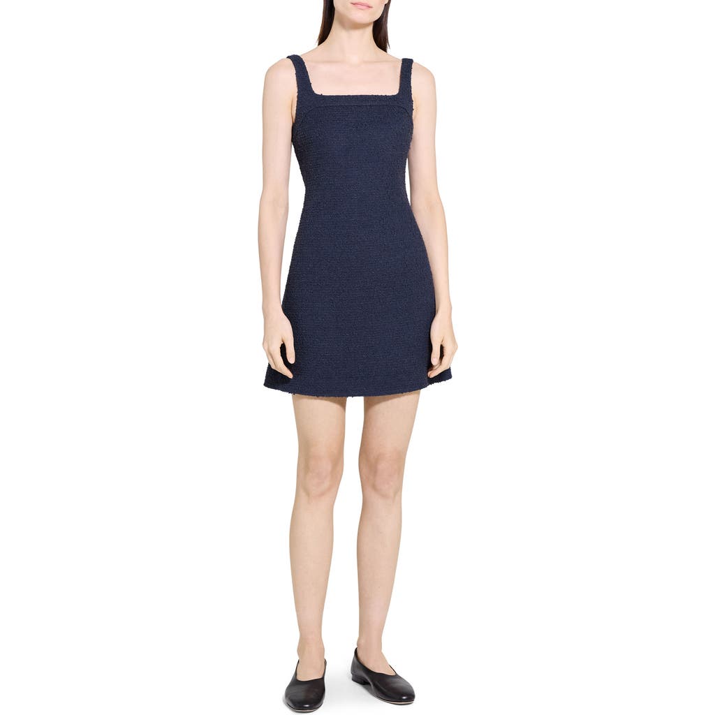 Theory Sleeveless Tweed Minidress In Blue