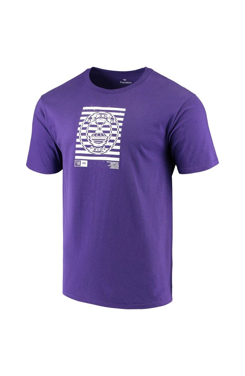 FANATICS Men's Fanatics Branded Purple Orlando Pride Stripe Fountain T-Shirt, Alternate, color, 