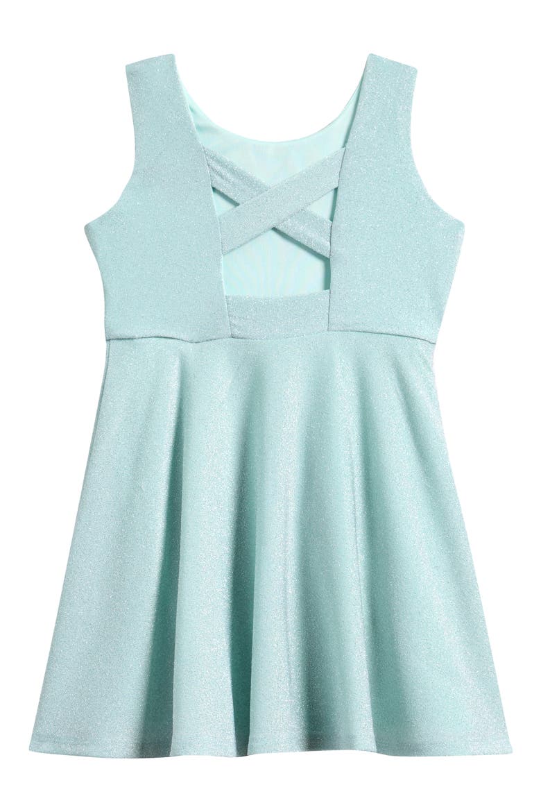 Kids' Sparkle Knit Skater Dress, Alternate, color, MINT