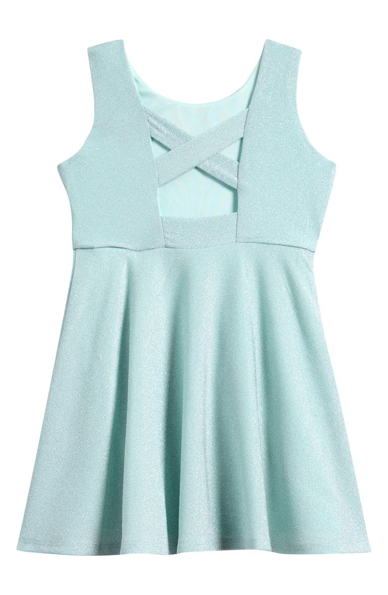 Ava & Yelly Kids' Sparkle Knit Skater Dress, Alternate, color, Mint