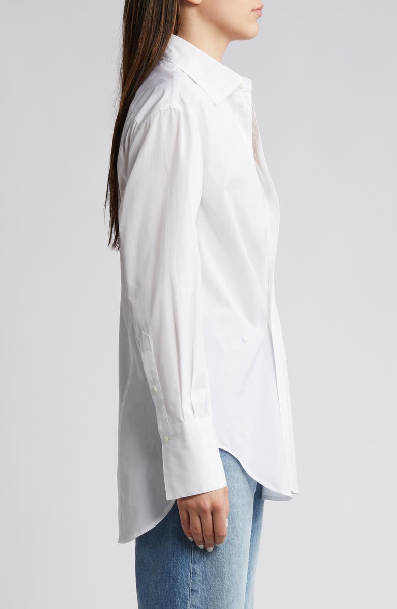 rag & bone Indiana Asymmetric Poplin Shirt, Alternate, color, White