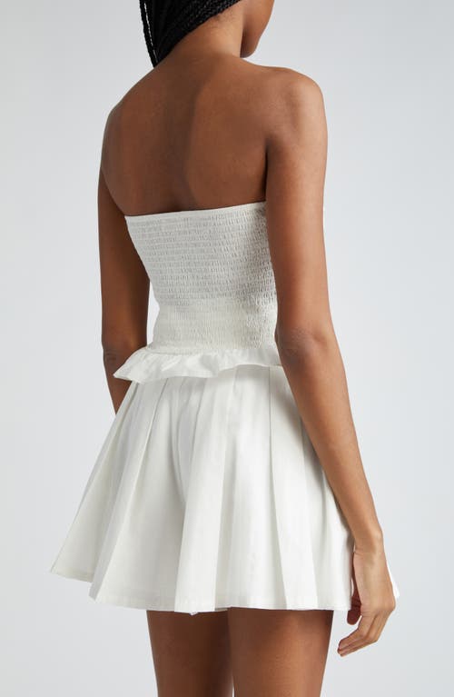 Shop James Perse Ramy Brook Annie Strapless Cotton Crop Top In White