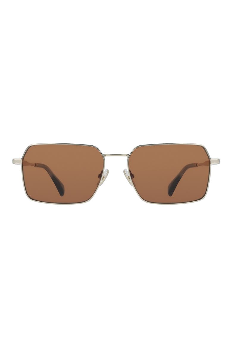 58mm Modified Rectangular Sunglasses, Main, color, GOLD/ BROWN