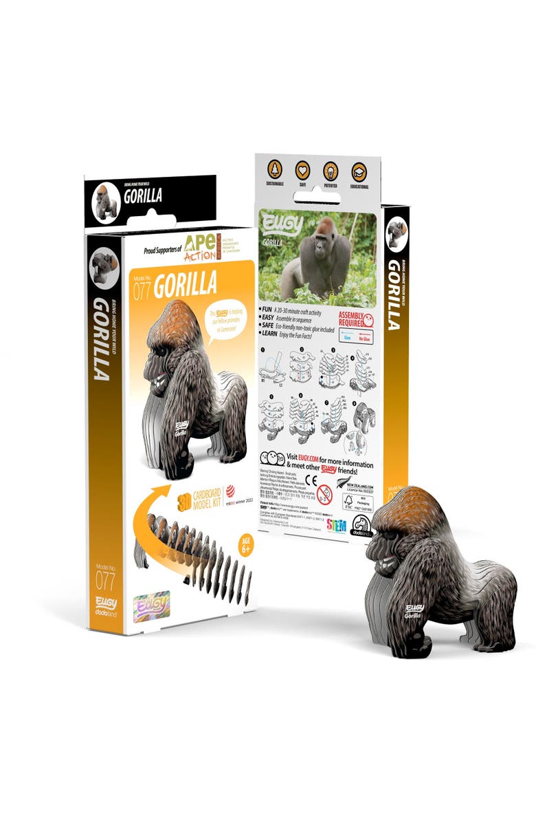 Eugy Puzzles Gorilla 3D Puzzle, Main, color, NO COLOR