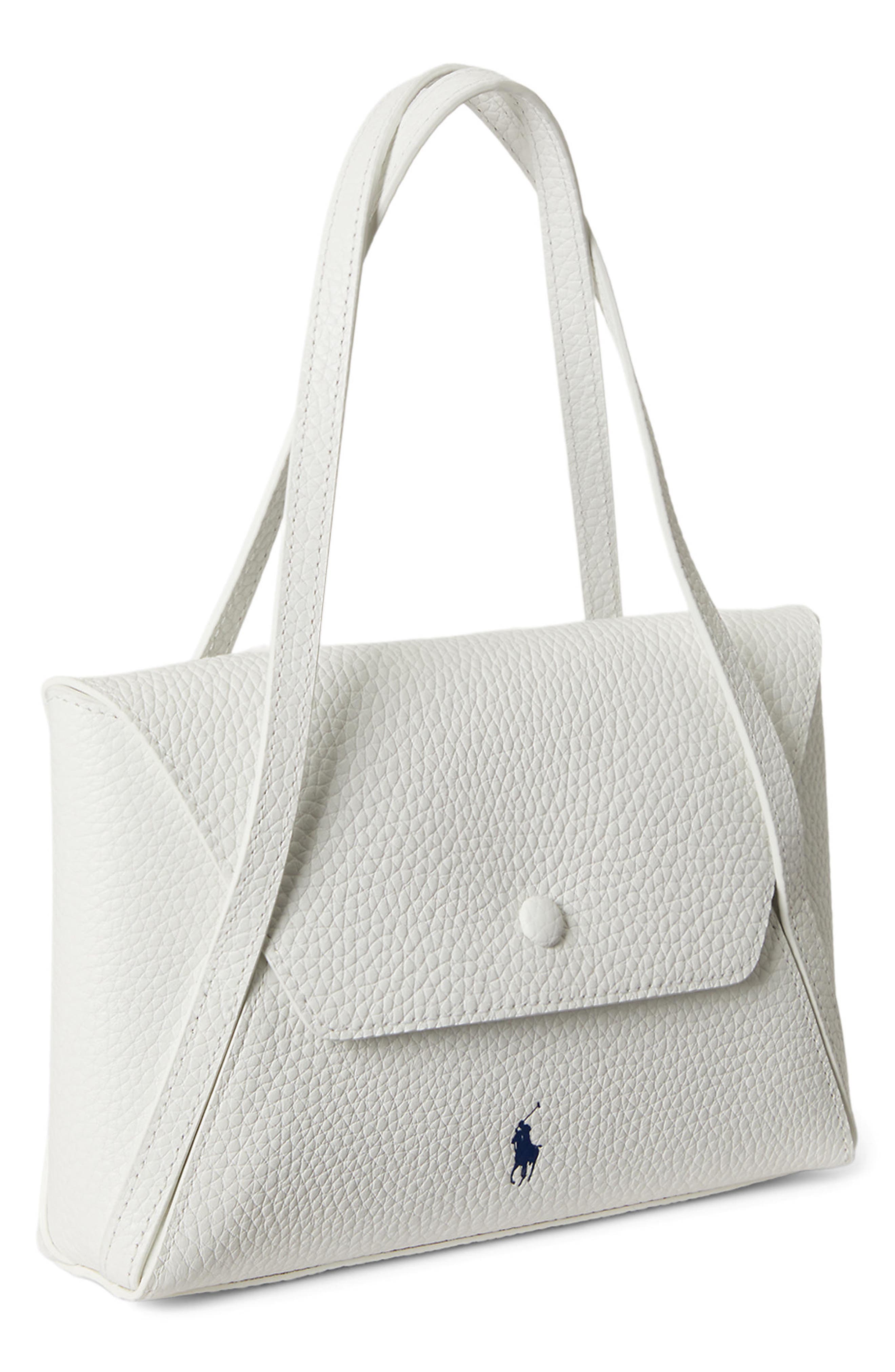Polo Ralph Lauren Polo Play Pebble Leather Envelope Shoulder Bag, Alternate, color, Paper