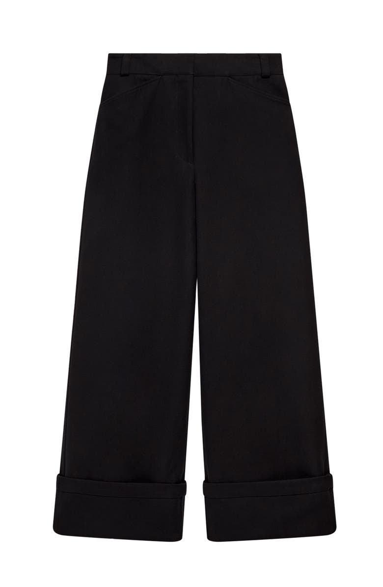 Another Tomorrow Wide Cuff Pant, Alternate, color, Black