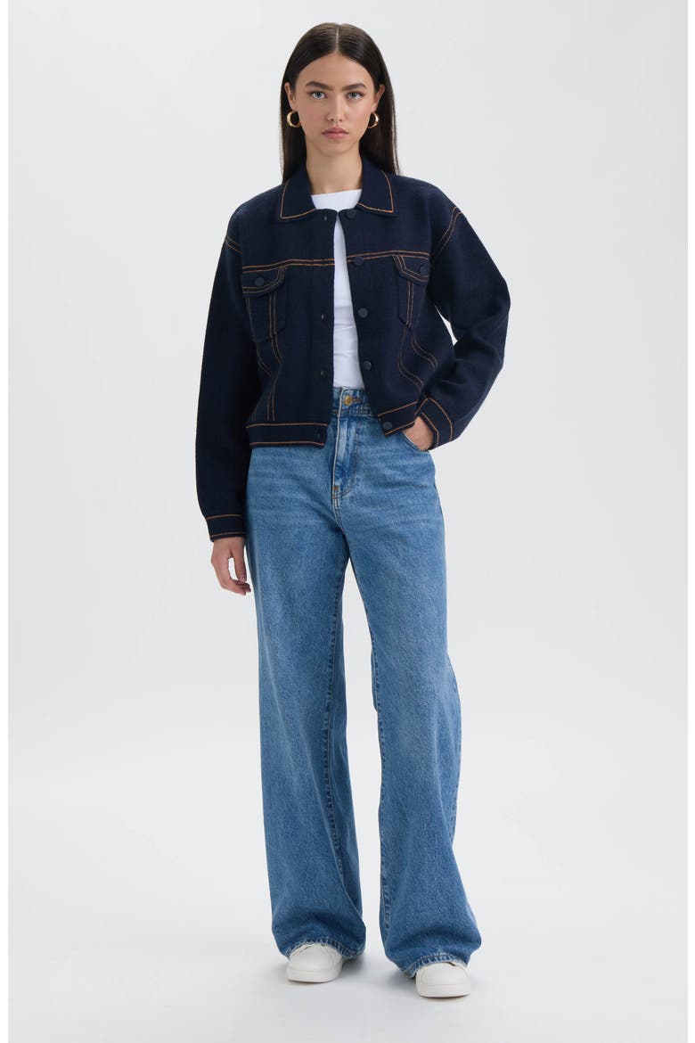 Sweater Jacket, Alternate, color, NAVY