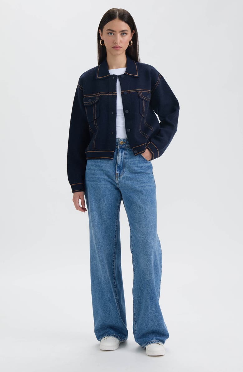 NVLT Sweater Jacket, Alternate, color, Navy