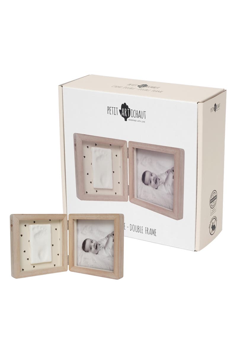 Petit Artichaut Double Frame - Baby Print & Photo Frame, Keepsake Gift, Main, color, Pretty Hearts