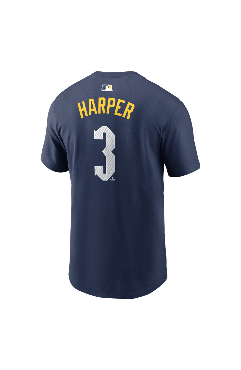 Nike Men's Nike Bryce Harper Navy Philadelphia Phillies City Connect Name & Number T-Shirt, Alternate, color, Navy