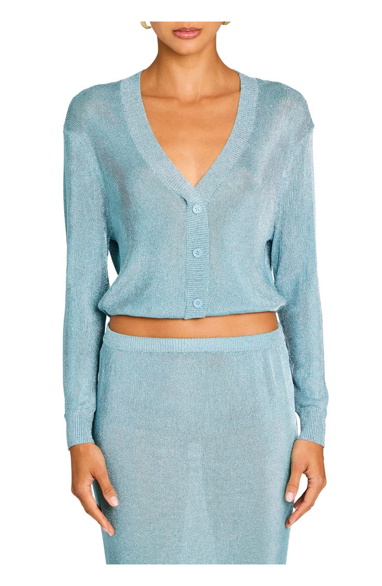 SER.O.YA Moni Metallic Knit Cardigan Top, Main, color,