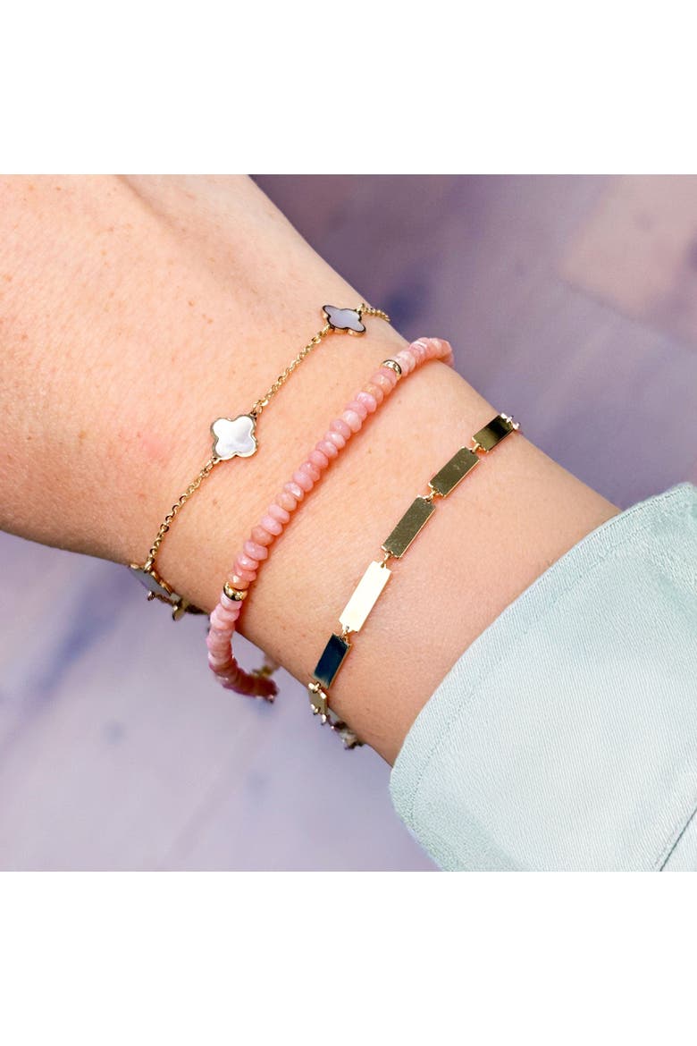 Mini Mother of Pearl Clover Bracelet, Alternate, color, Mother of Pearl