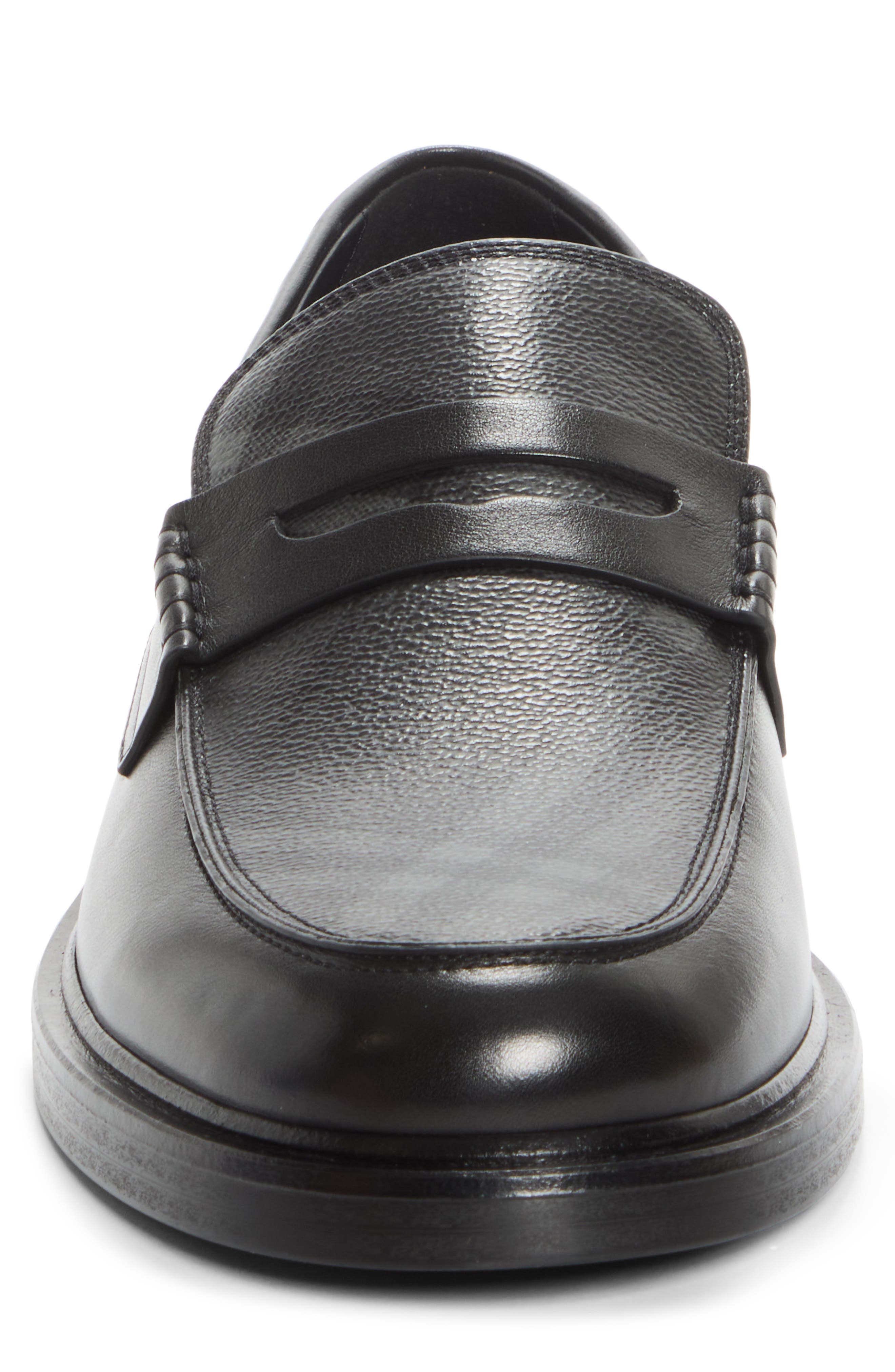 Pembroke Check & Leather Penny Loafer, Alternate, color, BLACK/ IRON GREY CHK