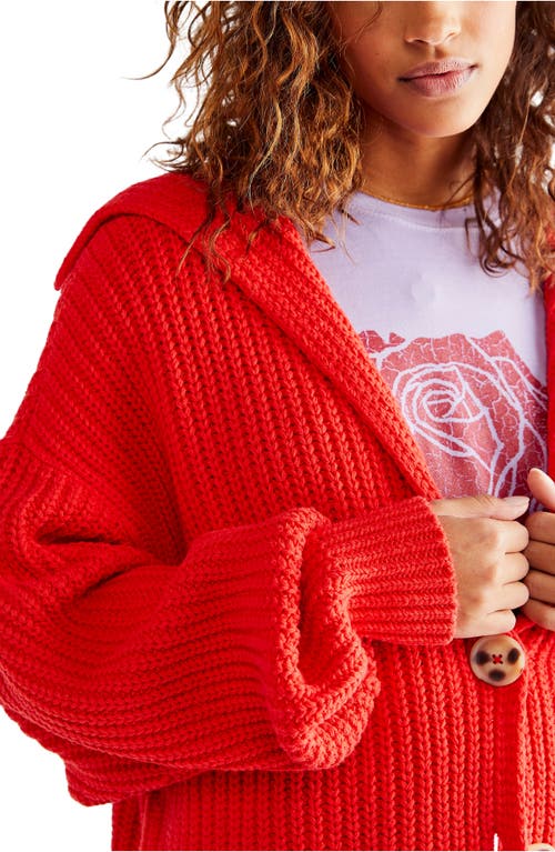 Free People Swim Too Deep Cardigan In Red