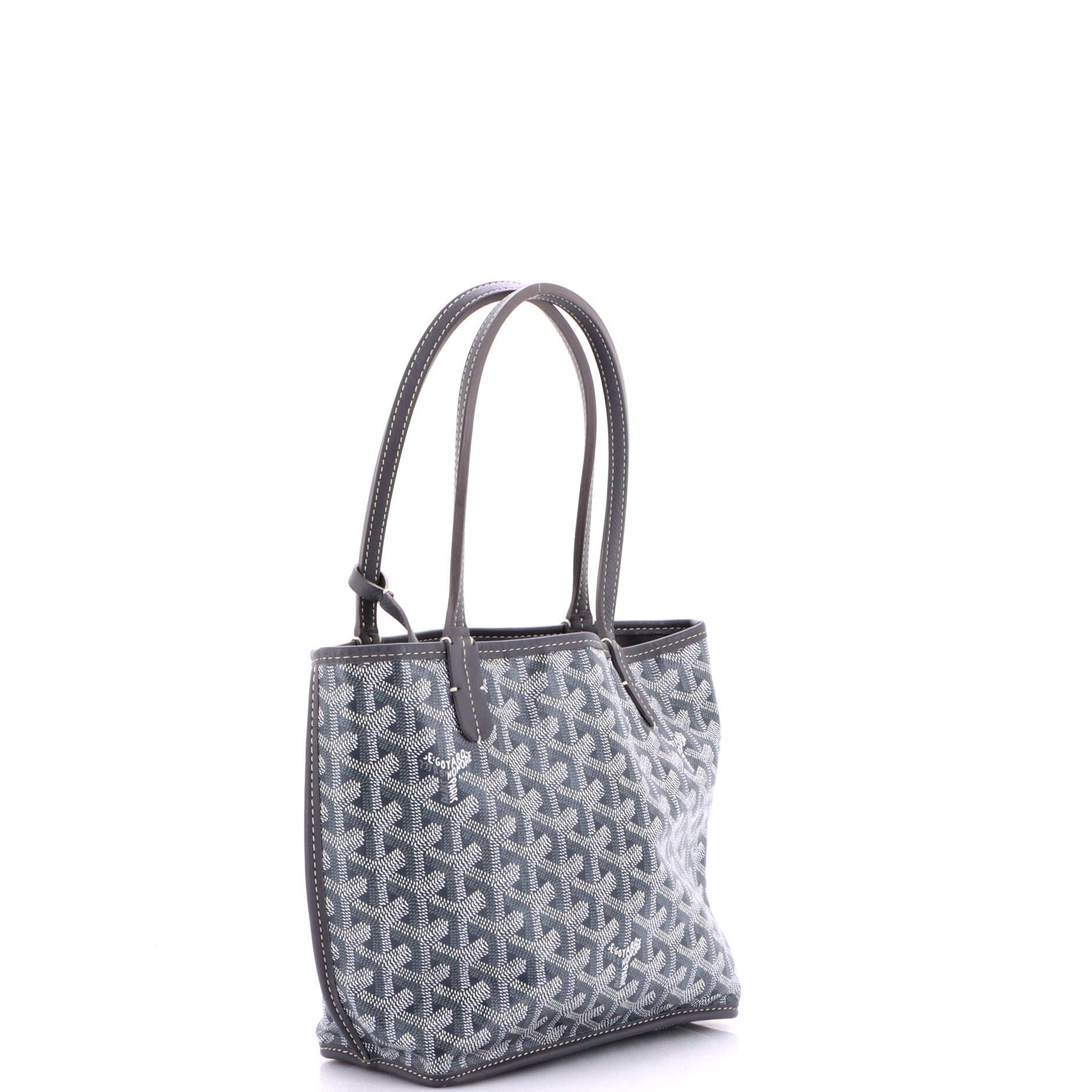 Pre-Owned Goyard Anjou Reversible Tote Coated Canvas Mini, Alternate, color, Gray