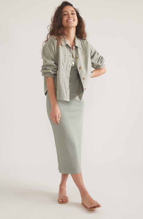 Marine Layer Lexi Rib Midi Tank Dress In Gray