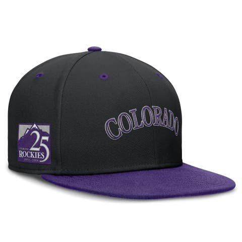 Men's Nike  Black/Purple Colorado Rockies 25th Anniversary True Primetime Two-Tone Performance Fitted Hat