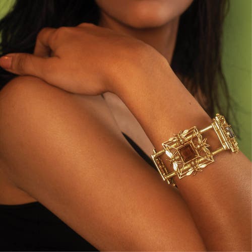 Dhwani Bansal Mori Square Cuff In Gold Plated