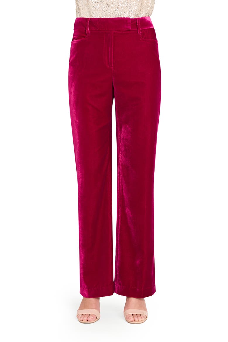 Bird Eye Velvet Pants, Main, color, MAGENTA