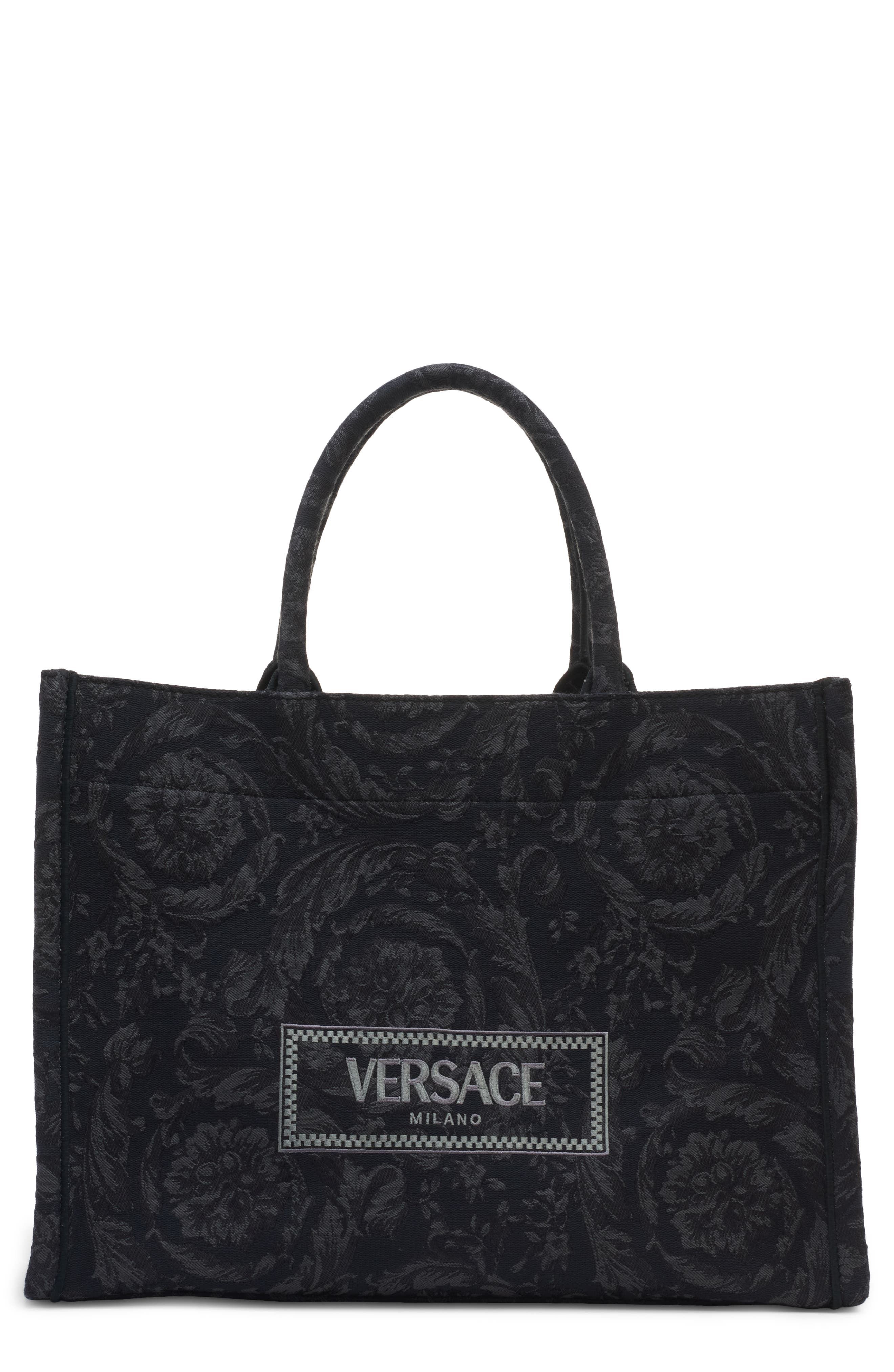 Versace Barocco Athena Medium Tote, Main, color, 