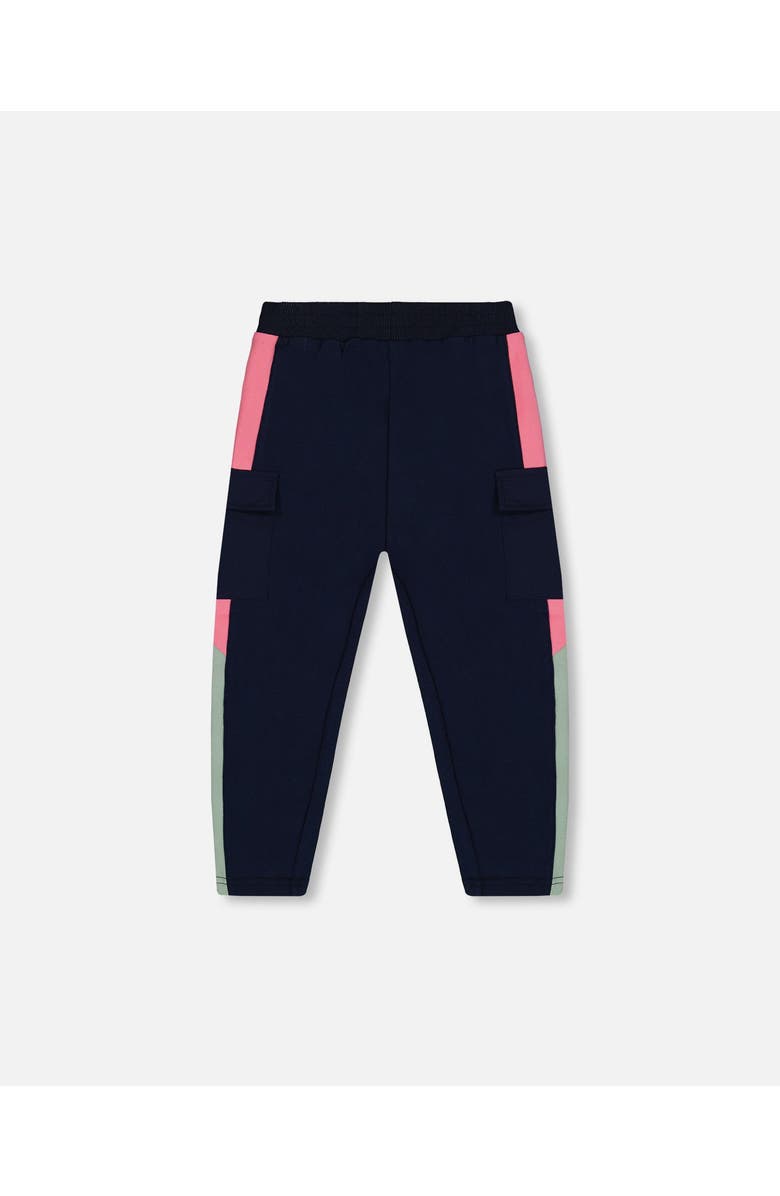 Deux par Deux Girl's Cargo Jogging Pant Navy, Alternate, color, 