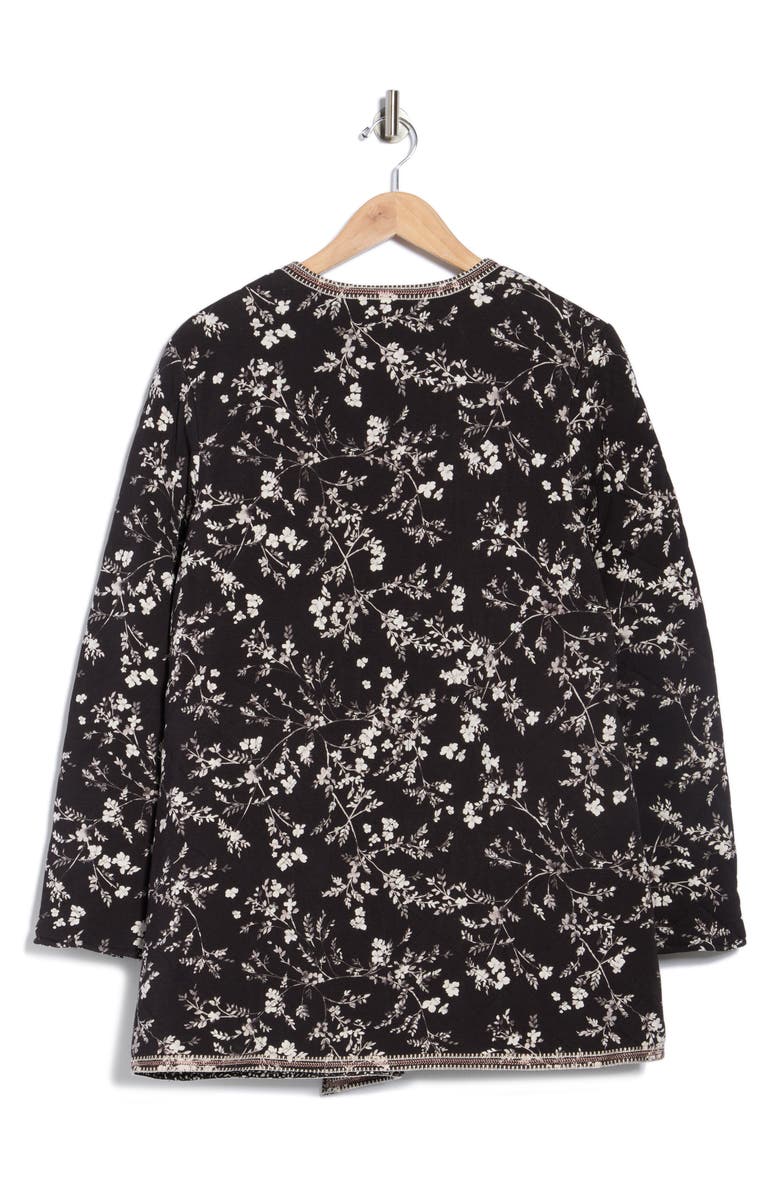 DR2 by Daniel Rainn Quilted Floral Jacket, Alternate, color, Black Floral