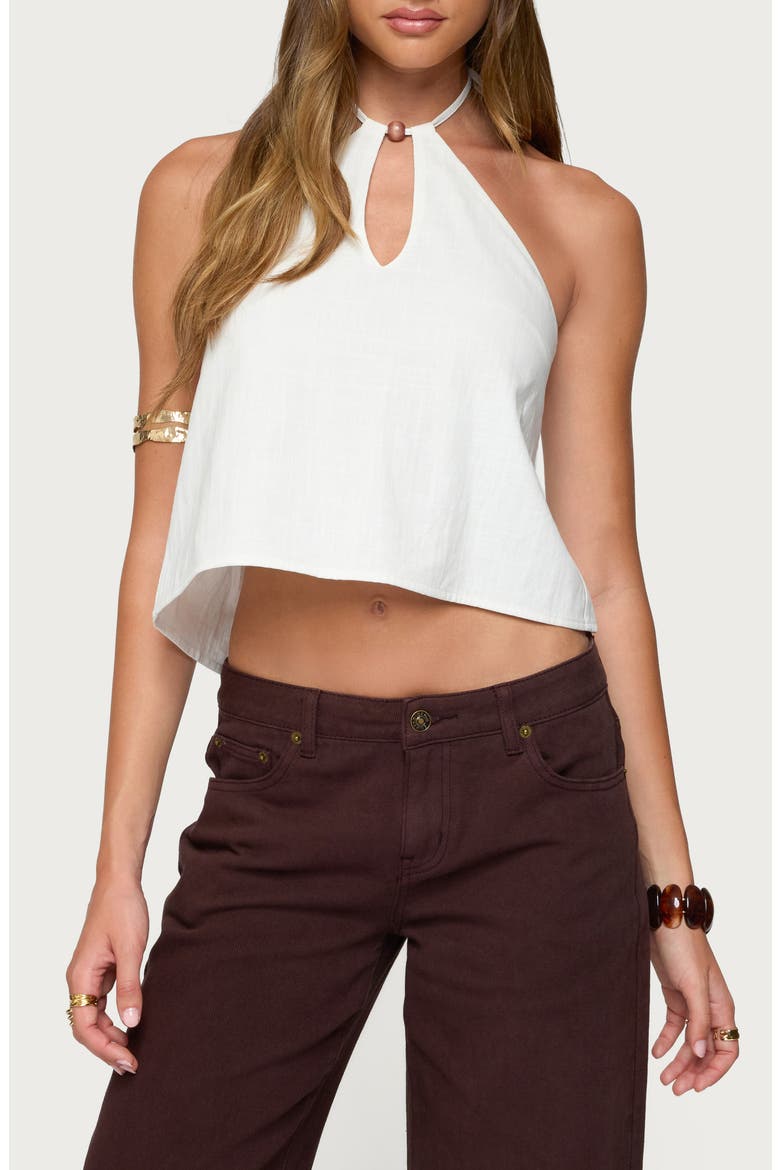 Oliviana Cotton Halter Top, Main, color, WHITE