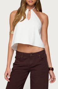 EDIKTED Oliviana Cotton Halter Top