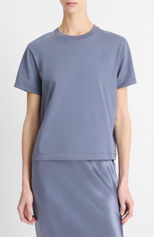 Vince Pima Cotton Crewneck T-shirt In Mauve Thistle