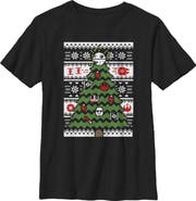 Star Wars Boy's Star Wars Ugly Sweater Christmas Tree  Graphic T-Shirt
