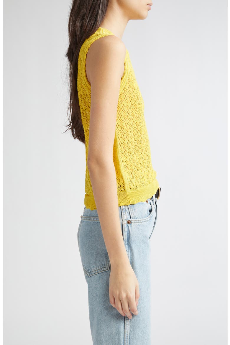 Lea Pointelle Sweater Vest, Alternate, color, CITRUS