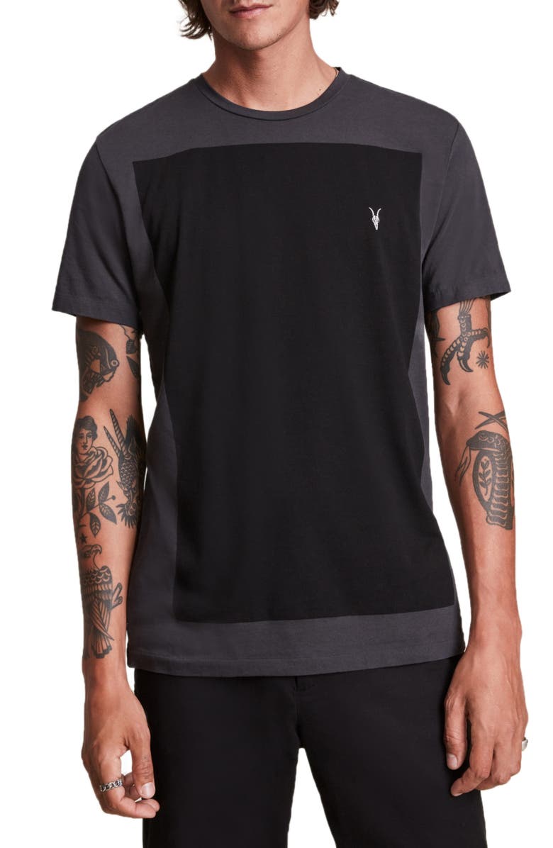 AllSaints Lobke Cotton Colorblock T-Shirt, Main, color,
