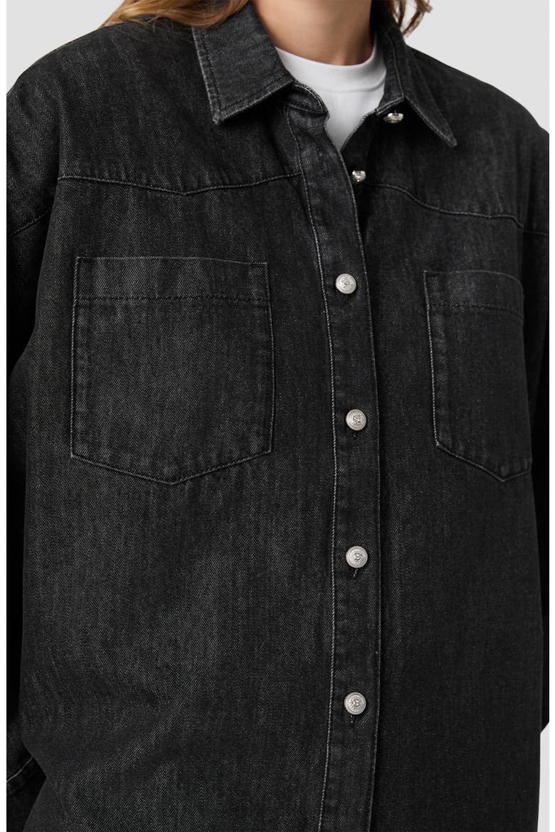 Elton Denim Button Down Shirt, Alternate, color, WASHED BLACK