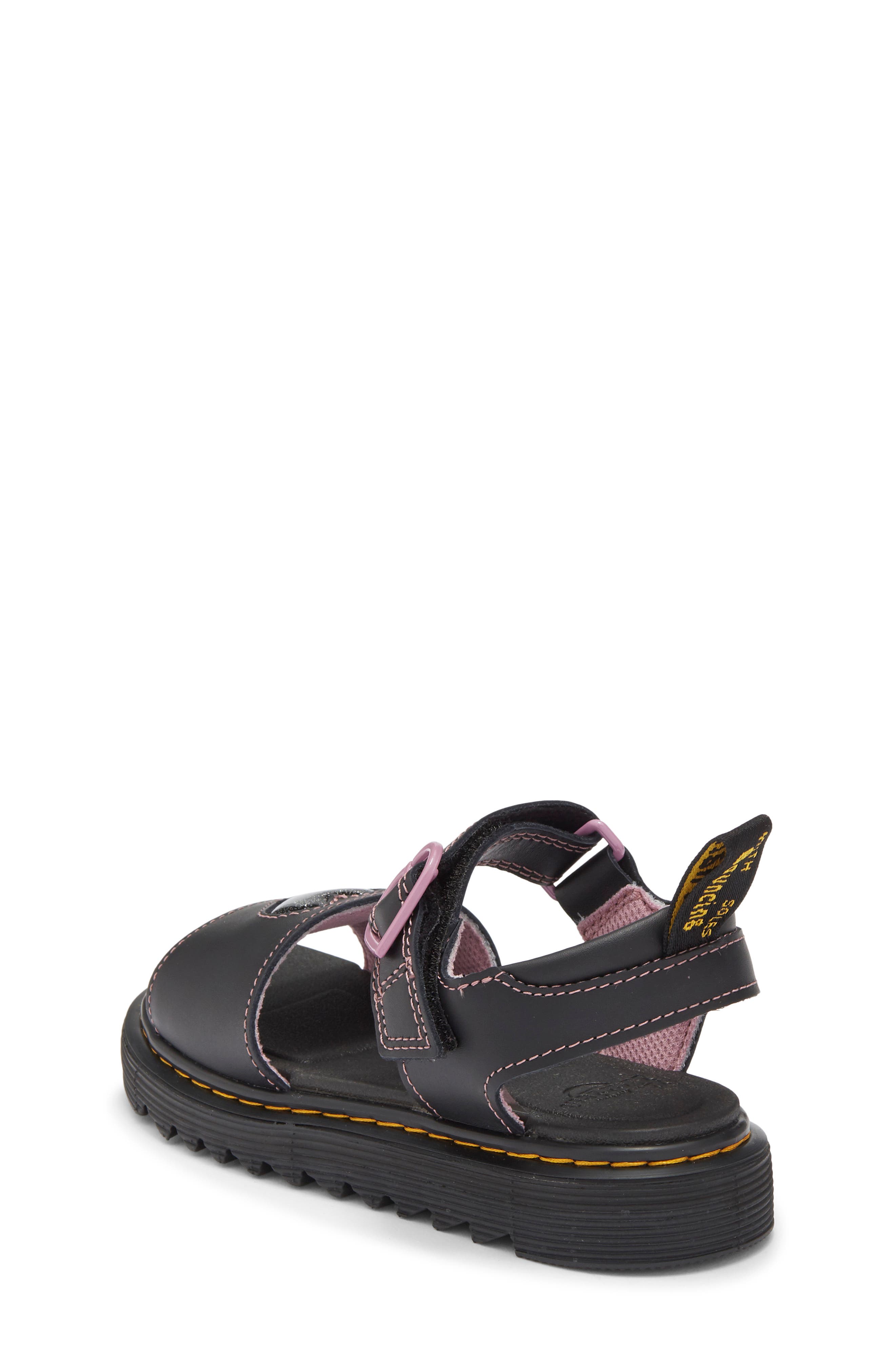 Dr. Martens Kids' Marlowe Heart II Sandal, Alternate, color, Black