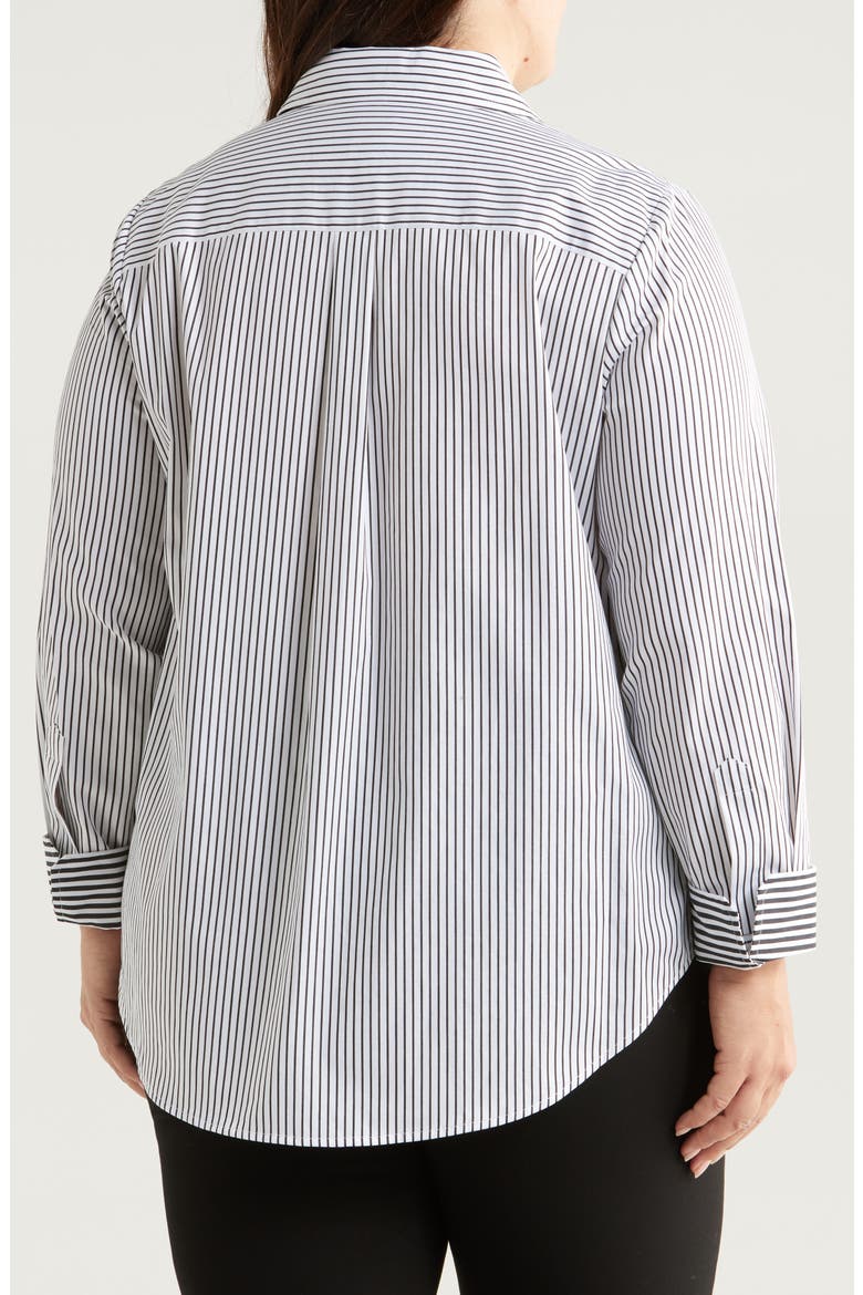 Stripe Cotton Poplin Button-Up Shirt, Alternate, color, BRIGHT WHITE/ANNE BL