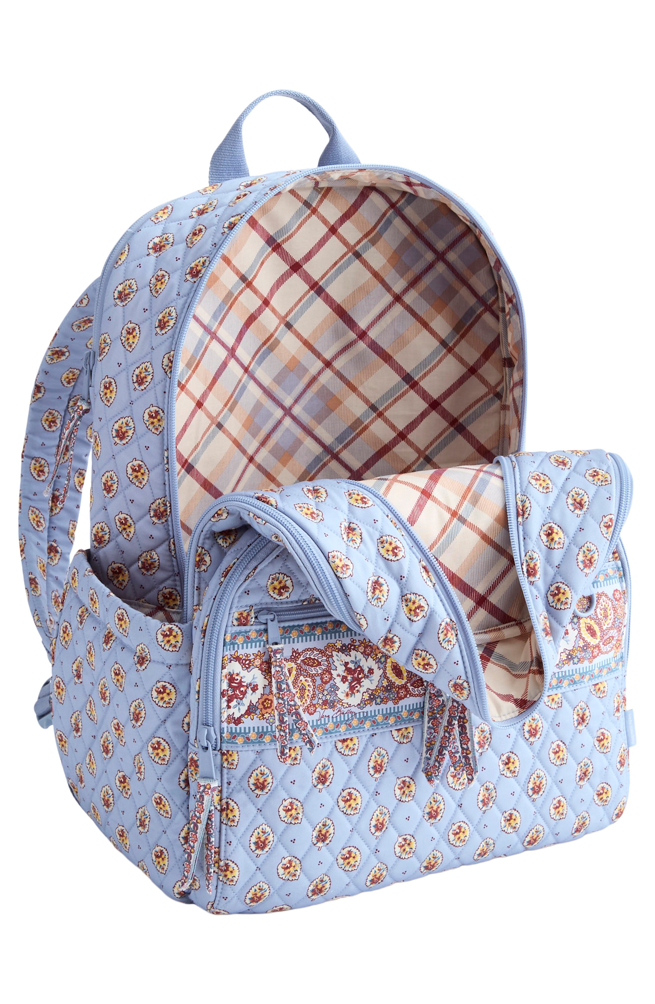 Large Bancroft Quilted Backpack, Alternate, color, BLUE LEAF