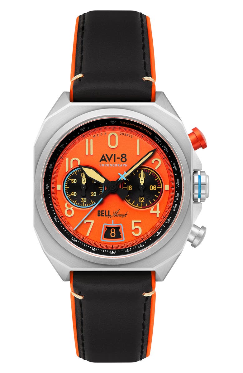 AVI-8 Bell X-1 Machbuster Chronograph Watch, 41mm, Main, color, Orange
