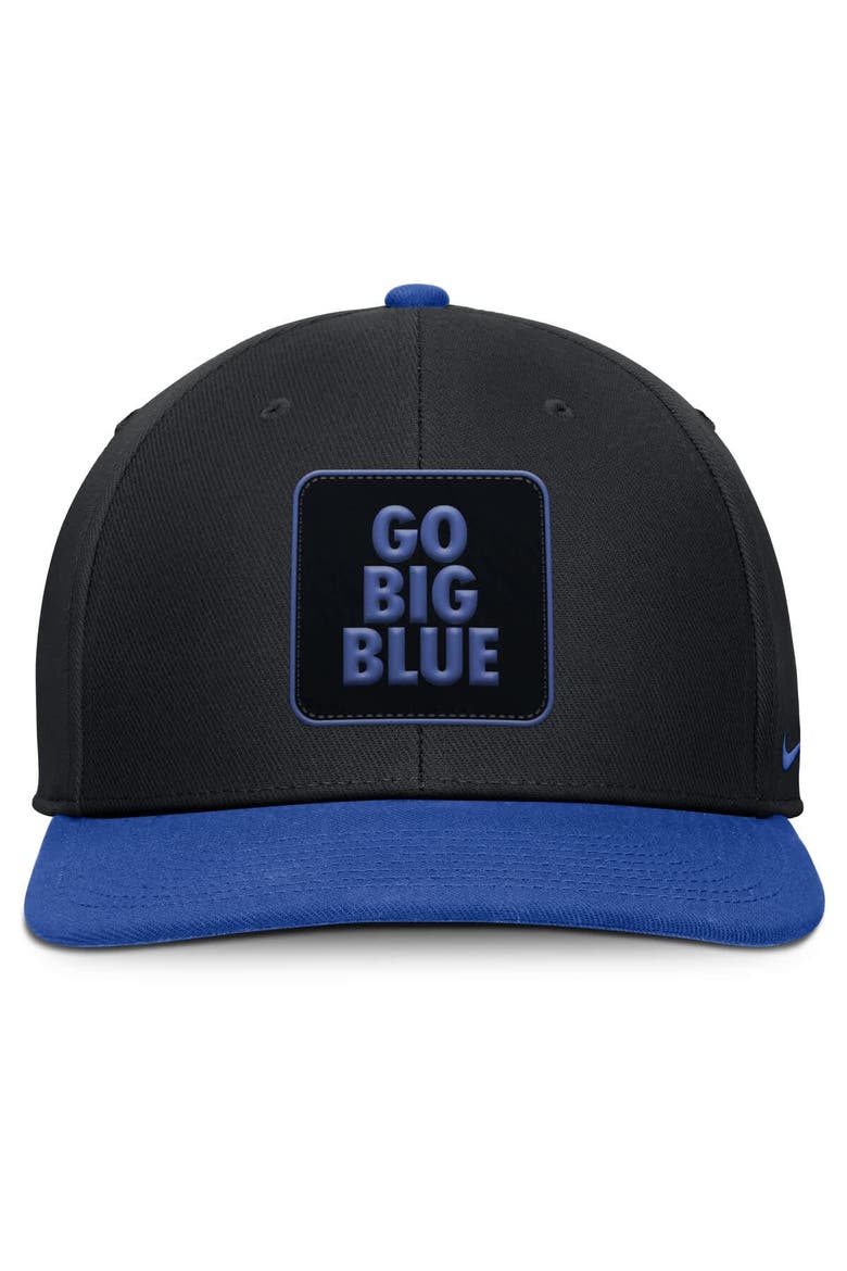 Men's Nike Black/Royal Kentucky Wildcats 2025 Sideline Campus Pro Local Snapback Hat, Alternate, color, Black