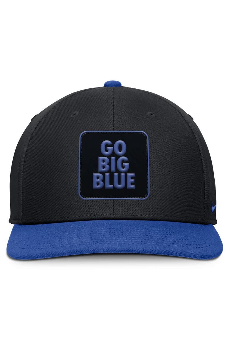 Nike Men's Nike Black/Royal Kentucky Wildcats 2025 Sideline Campus Pro Local Snapback Hat, Alternate, color, Black