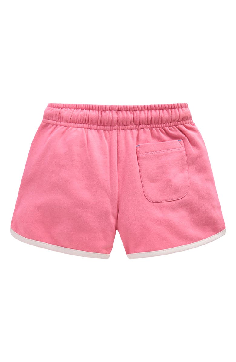 Mini Boden Kids' Jersey Boxing Shorts, Alternate, color, Bubblegum Pink Badges