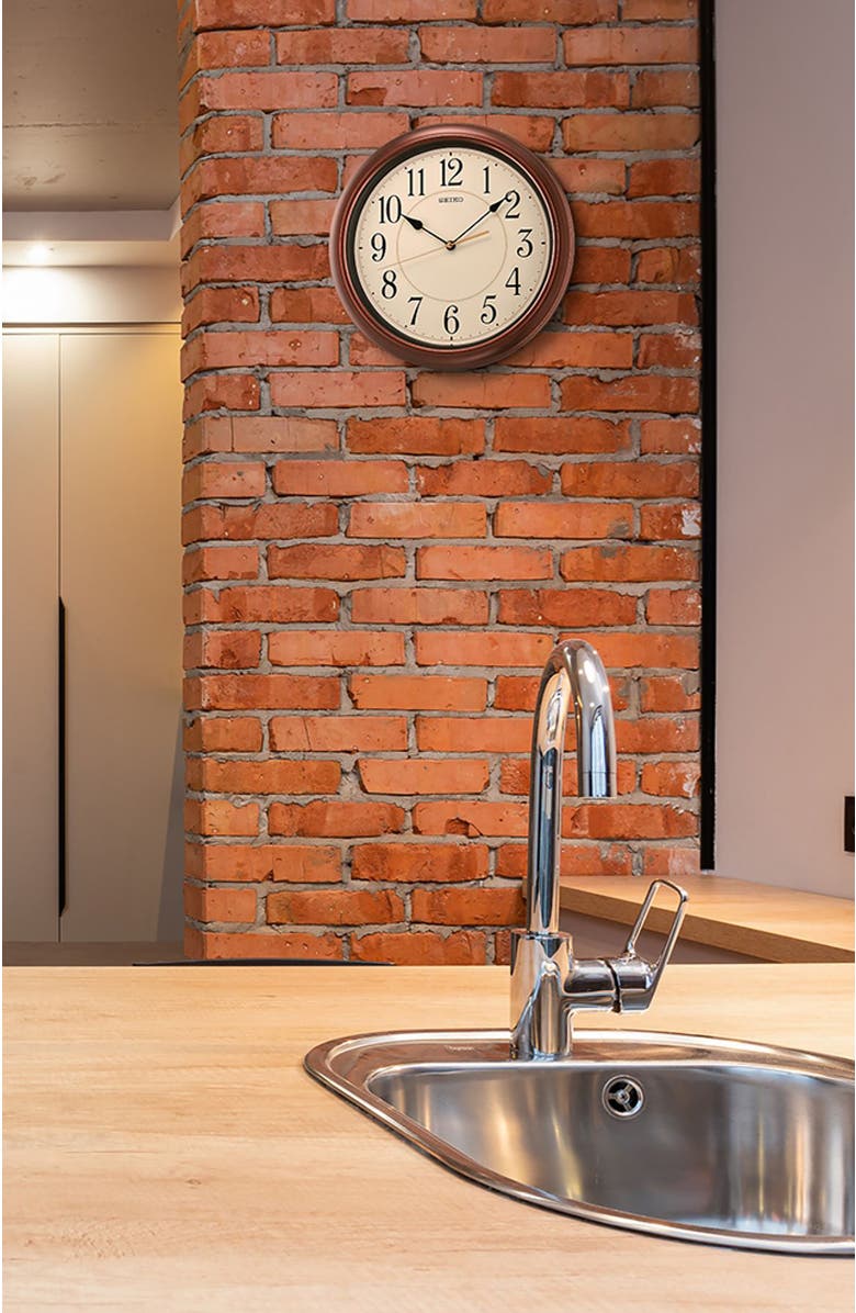 Seiko Wood Finished Wall Clock, Alternate, color, Brown