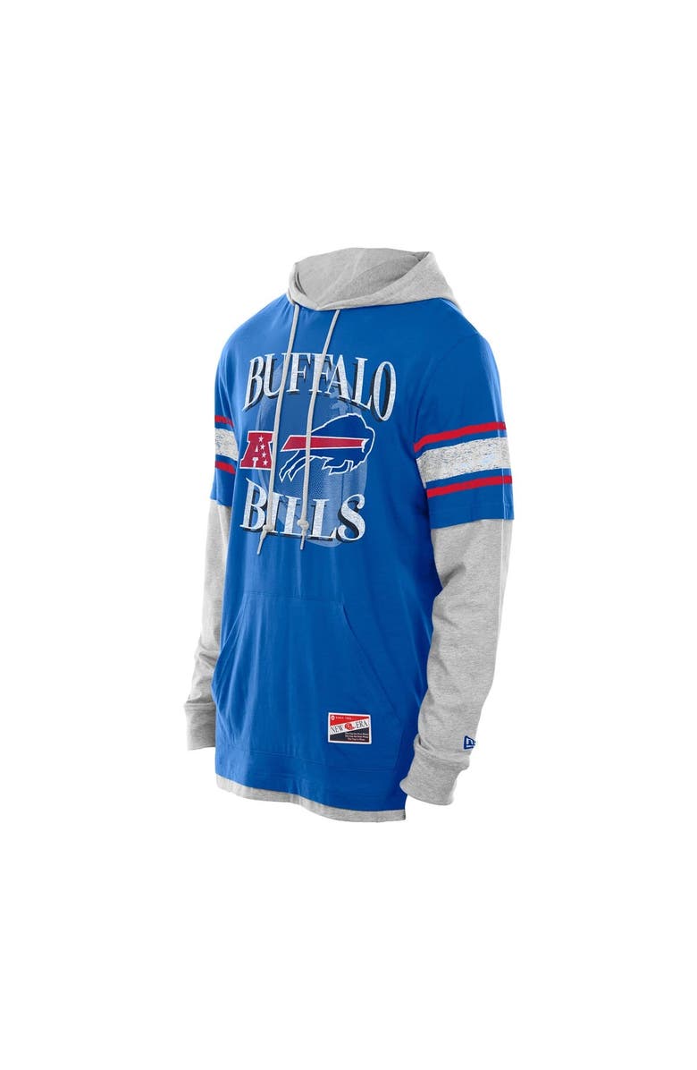 New Era Men's New Era Royal Buffalo Bills Twofer Layered Long Sleeve Hoodie T-Shirt, Alternate, color,
