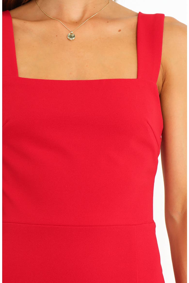 Hyatt Square Neck Sleeveless Midi Dress, Alternate, color, RED